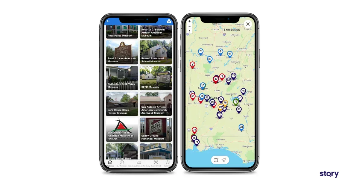 The African American Sites heritage walk app powered by STQRY.