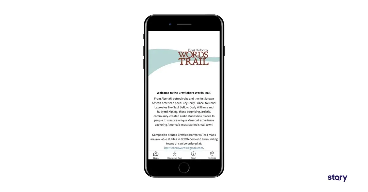 The Brattleboro Words Trail App built with STQRY.