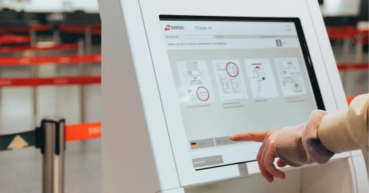 Example of a check -in/check-out kiosk