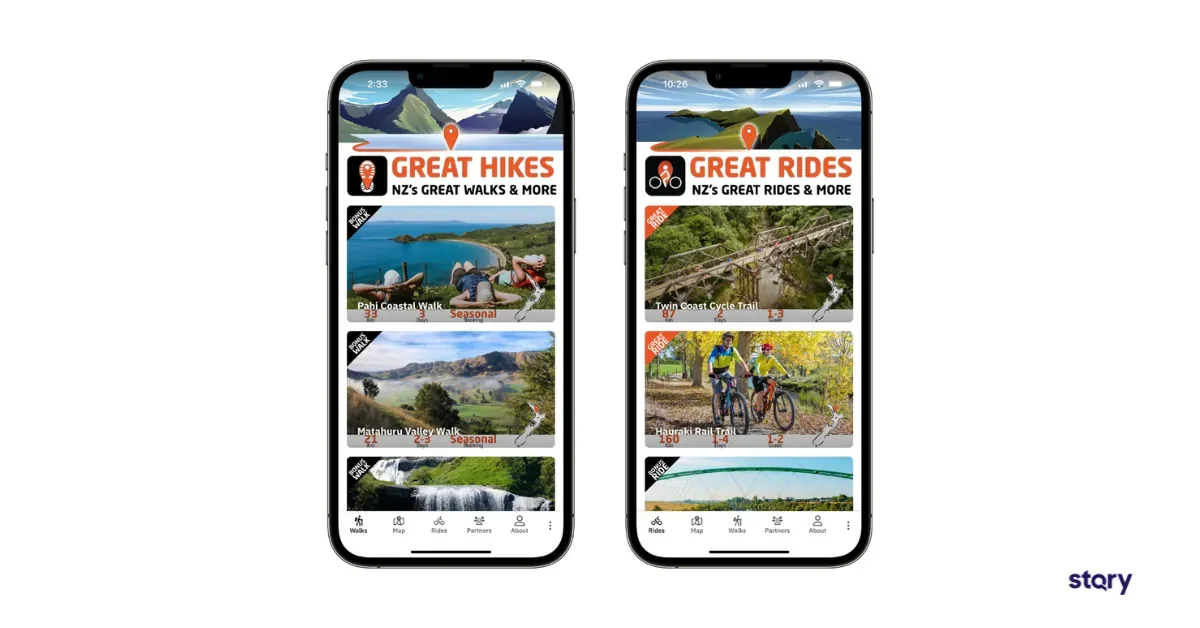 The Great Hike and Great Rides App built with STQRY.