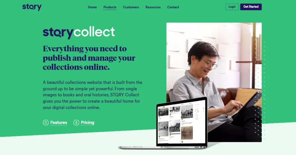 STQRY Collect's landing page.