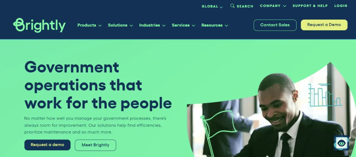 Screenshot of Brightly's homepage.